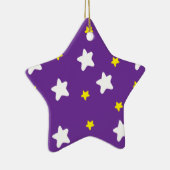 Happy Stars Paars Keramisch Ornament (Rechts)