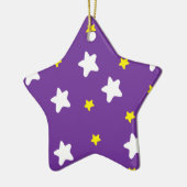 Happy Stars Paars Keramisch Ornament (Links)