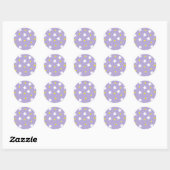Happy Stars Paarse Ronde Sticker (Vel)