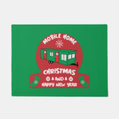 Happy Static Mobile Holiday Home Xmas - cadeau Deurmat (Voorkant)