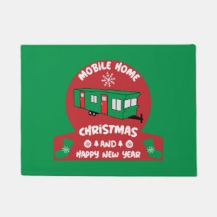 Happy Static Mobile Holiday Home Xmas - cadeau Deurmat