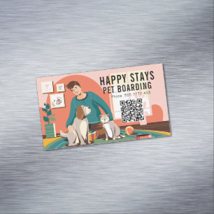 Happy Stays Pet Boarding Visitekaartje Magnet Magnetisch Visitekaartje