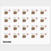 Happy Steampunk Snail Mail Vierkante Sticker (Vel)