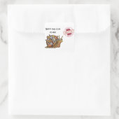Happy Steampunk Snail Mail Vierkante Sticker (Tas)