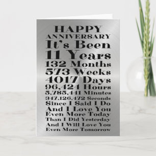 Happy Steel 11e bruiloft Jubileum Kaart