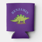 Happy stegosaurus dinosaur cartoon illustratie blikjeskoeler (Voorkant)