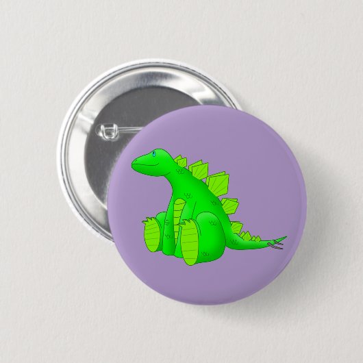 Happy Stegosaurus - Ronde Button 5,7 Cm (Voorkant /achterkant)