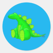 Happy Stegosaurus - Ronde Sticker (Voorkant)