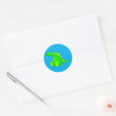 Happy Stegosaurus - Ronde Sticker (Envelop)