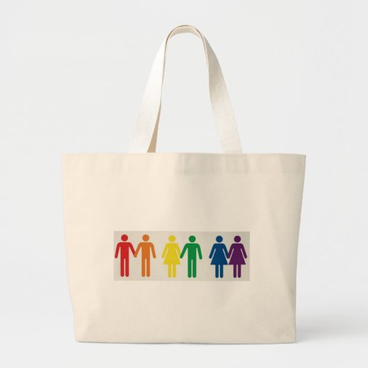 Happy stellen grote tote bag (Voorkant)