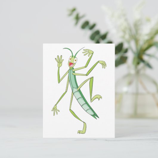 Happy Stick Insect Briefkaart (Staand voorkant)