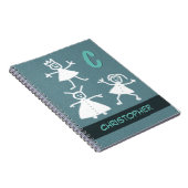 Happy Stick Mensen glimlachen Waving Boy elke naam Notitieboek (Rechterzijde)