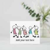 Happy Stick People Friends Personalized Briefkaart (Staand voorkant)