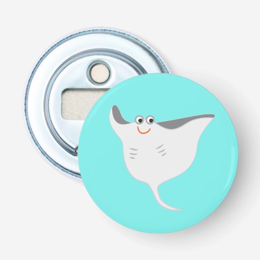 Happy Stingray Button Flesopener (Voorkant)