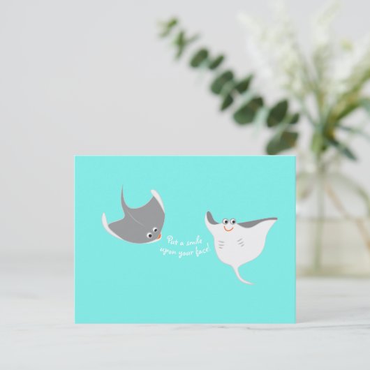 Happy Stingrays Briefkaart (Staand voorkant)