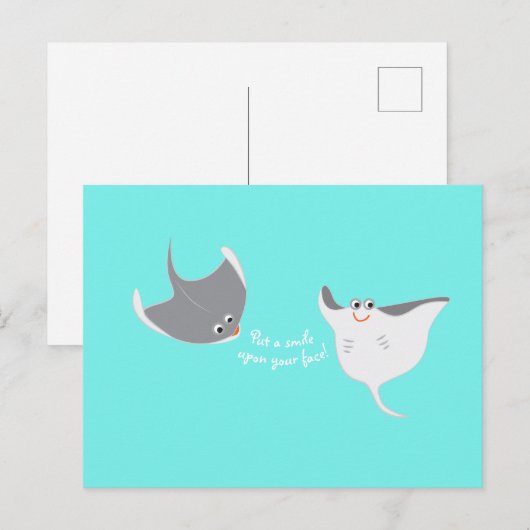 Happy Stingrays Briefkaart (Voorkant / Achterkant)