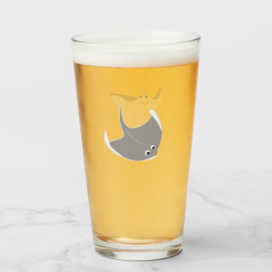 Happy Stingrays Glas (Voorkant gevuld)