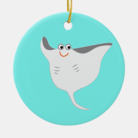 Happy Stingrays Keramisch Ornament (Voorkant)