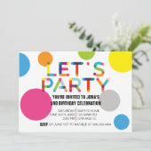 Happy Stippen Birthday Party Photo Invitation Kaart (Staand voorkant)