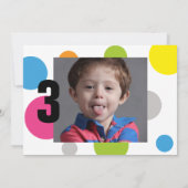 Happy Stippen Birthday Party Photo Invitation Kaart (Achterkant)