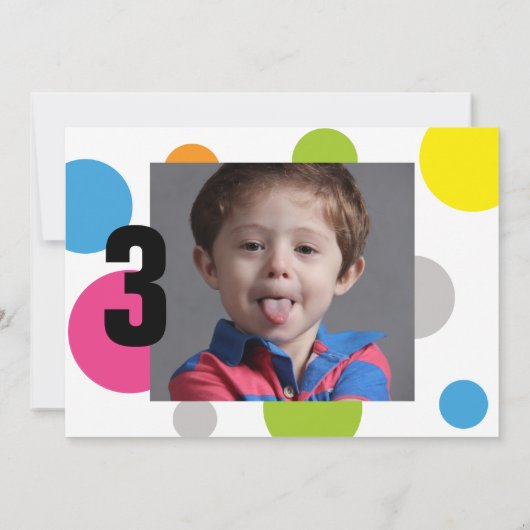 Happy Stippen Birthday Party Photo Invitation Kaart (Achterkant)