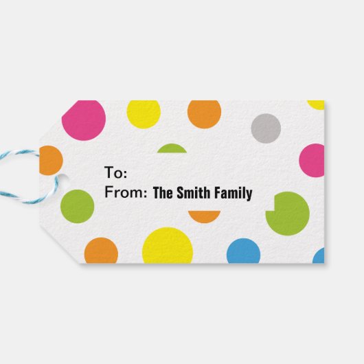 Happy Stippen Happy Birthday Cadeaulabel (Achterkant Horizontaal)