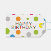 Happy Stippen Happy Birthday Cadeaulabel (Voorkant (Horizontaal))