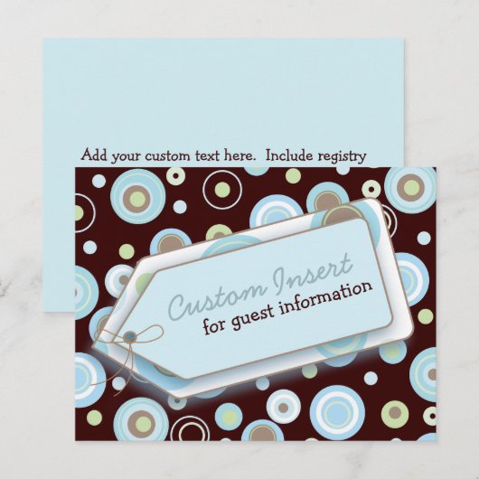 Happy Stippen-insteekkaart voor Baby shower nodigt Briefkaart (Voorkant / Achterkant)