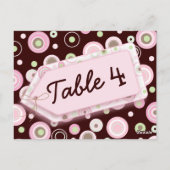 Happy Stippen Roze bruin pokbord Briefkaart (Achterkant)