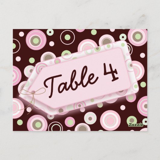 Happy Stippen Roze bruin pokbord Briefkaart (Achterkant)