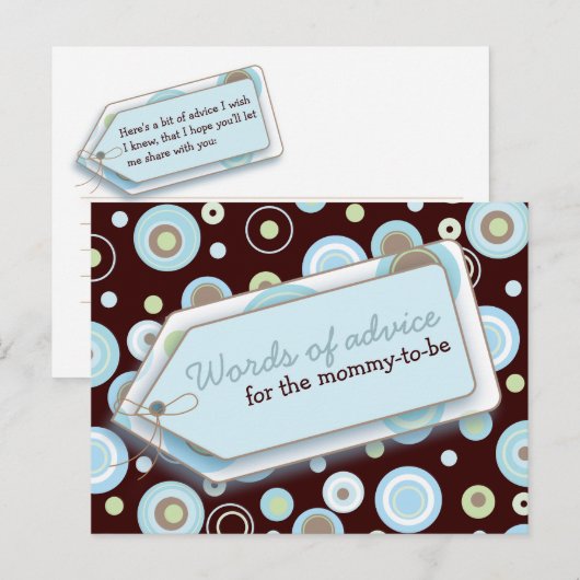 Happy Stippen Words of Advice Kaart for Mam to be (Voorkant / Achterkant)