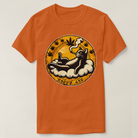 Happy Stoner Cat T-shirt (Design voorkant)
