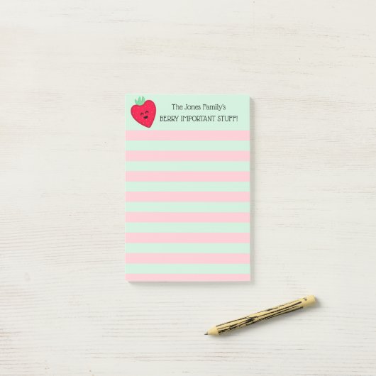 Happy Strawberry Berry Belangrijke dingen Post-it® Notes (Op bureau)