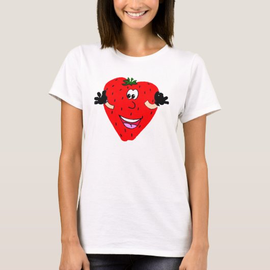 Happy Strawberry Dames Spaghetti Top (gemonteerd) (Voorkant)