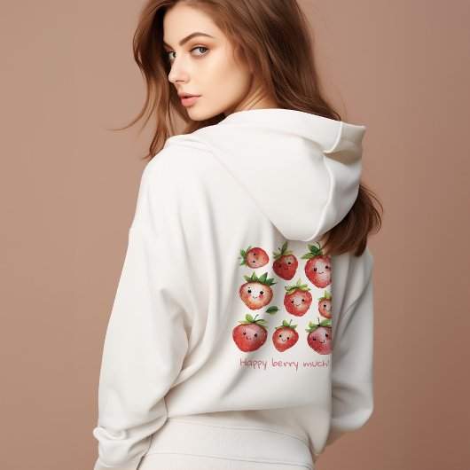 Happy Strawberry Hoodie Vrouwen | Schattigee hoodi