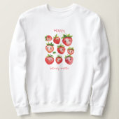 Happy Strawberry Sweatshirt | Schattigee top voor  (Design voorkant)