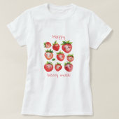 Happy Strawberry t-shirt voor dames (Design voorkant)