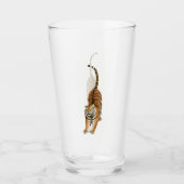 Happy Stretching Tiger Glass Tumbler (Voorkant)