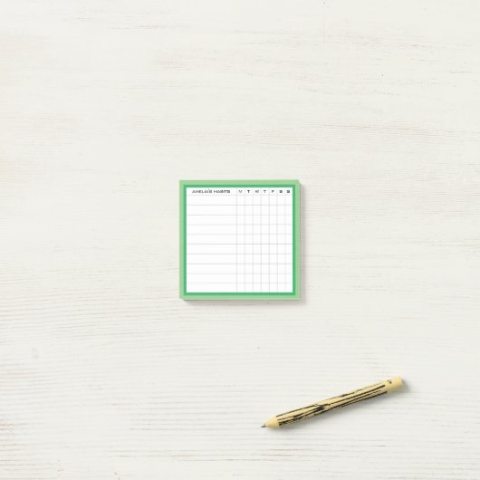 Happy Stripe Collectie Habit Tracker in Groen Post-it® Notes (Op bureau)