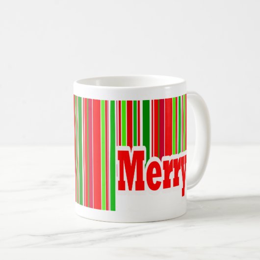 Happy Stripe MERRY Mok (Voorkant rechts)