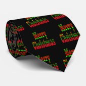 Happy Stripe Merry-Stropdas voor kerstmis Stropdas (Opgerold)