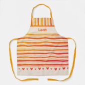 Happy Stripe Schattigee harten Inspirivity Custom  Schort (Voorkant)