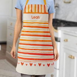 Happy Stripe Schattigee harten Inspirivity Custom Schort