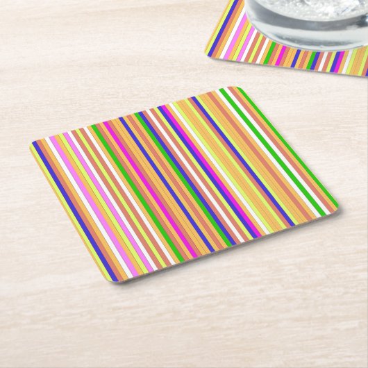 Happy Stripes Kartonnen Onderzetters (Schuin)