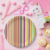Happy Stripes Papieren Bordje (Feest)