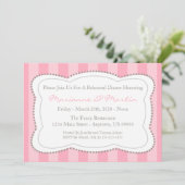 Happy Stripes Rehearsal Dinner Invite (roze) Kaart (Staand voorkant)