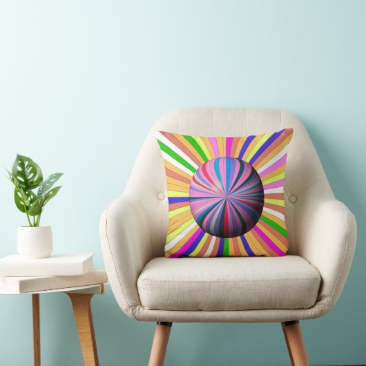 Happy Stripes with Center Sphere Kussen (Stoel)