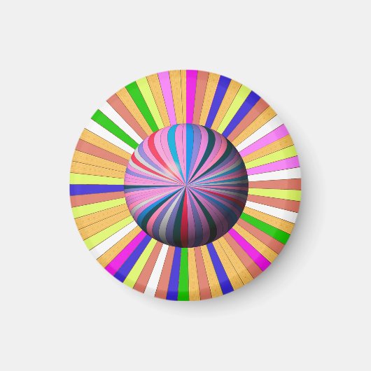 Happy Stripes with Center Sphere Magneet (Voorkant)