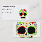 Happy Sugar Skull Art Visitekaartje (Voorkant / Achterkant)