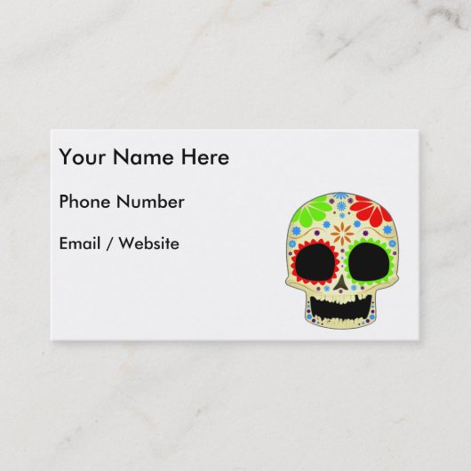 Happy Sugar Skull Art Visitekaartje (Voorkant)